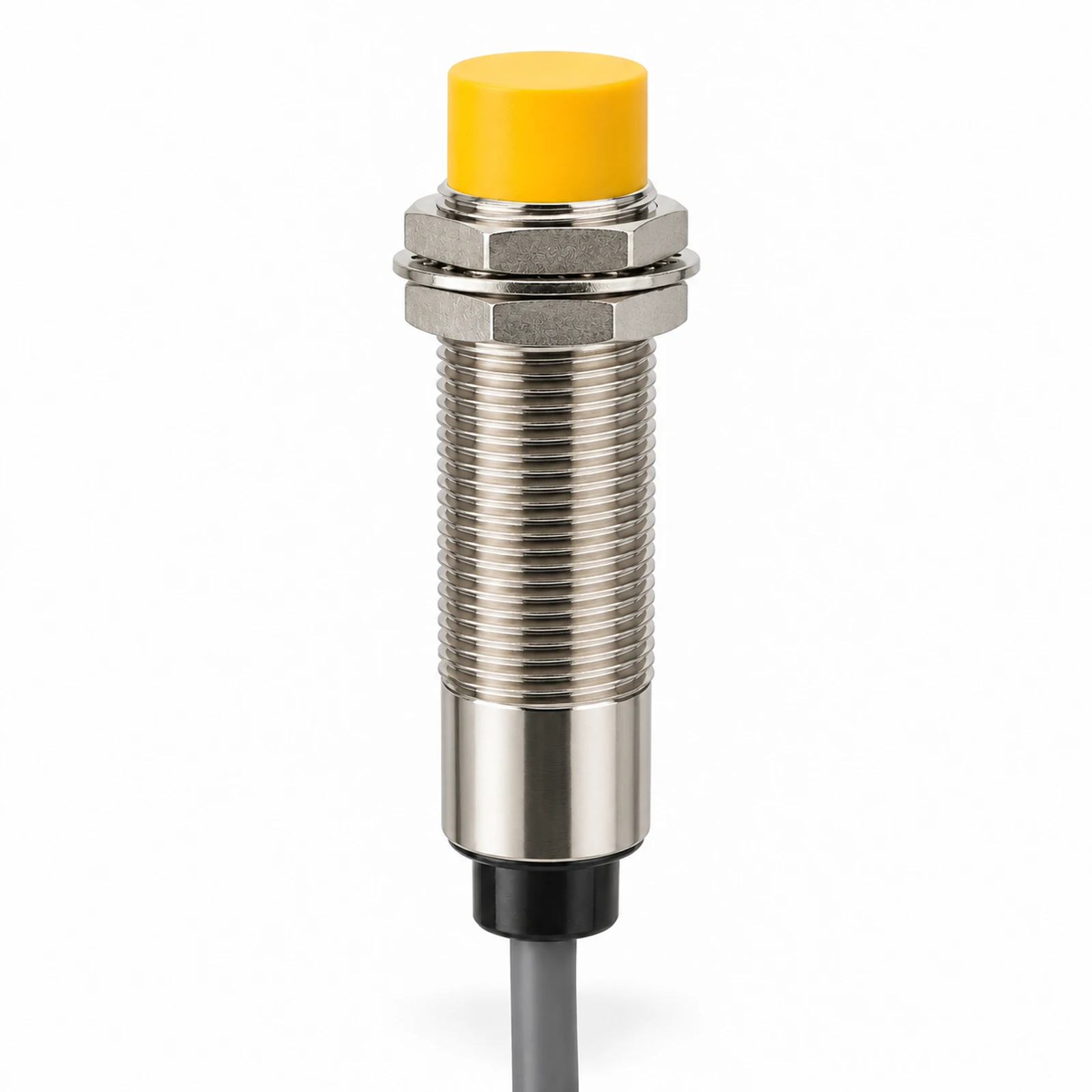 M18 Cylindrical Capacitive Proximity Sensor – Yellow Sensing Face