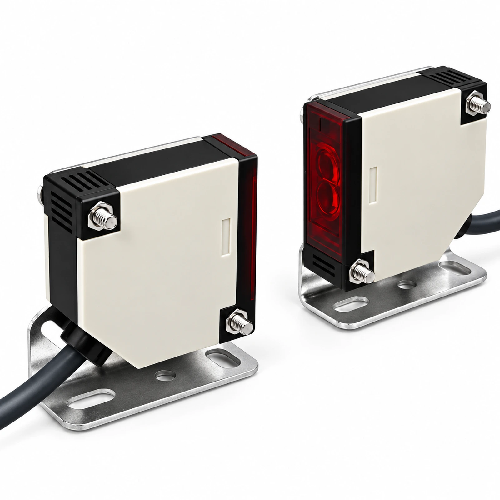 Compact Square Through-Beam Photoelectric Sensor Pair with separate emitter and receiver